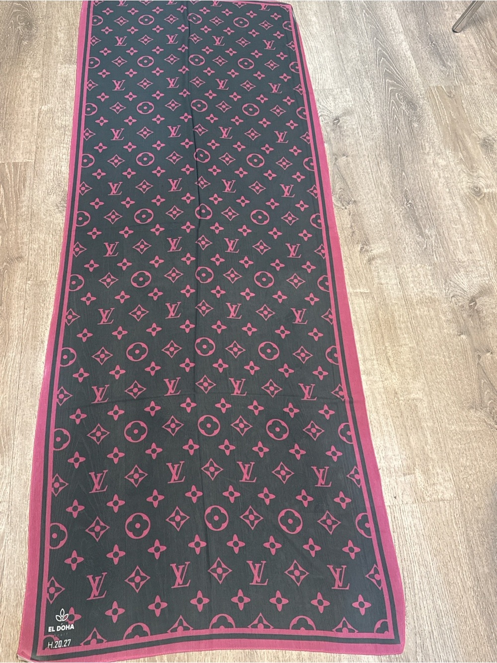 Fashionable Pink & Black Monogram Scarf